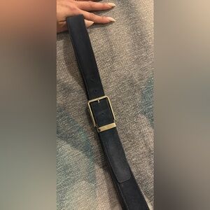 Canali Black Leather Belt